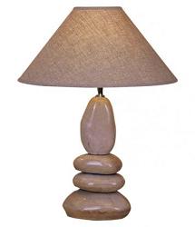 Hnědá moderní designová stolní lampa model JANE s kamenným stojanem